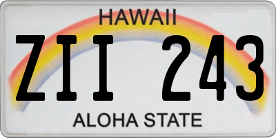HI license plate ZII243