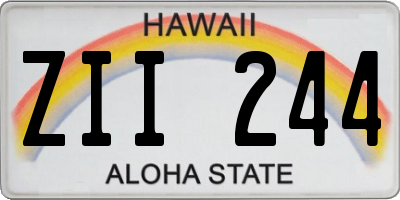 HI license plate ZII244