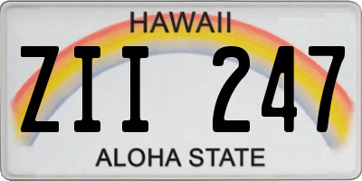 HI license plate ZII247