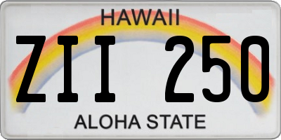 HI license plate ZII250