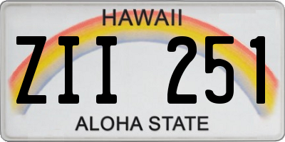 HI license plate ZII251