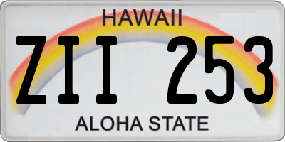 HI license plate ZII253