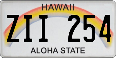 HI license plate ZII254