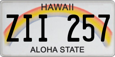 HI license plate ZII257