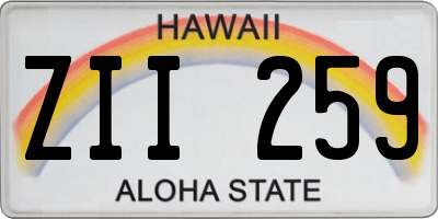 HI license plate ZII259