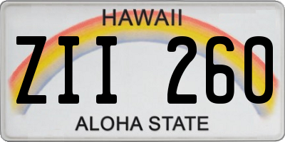 HI license plate ZII260