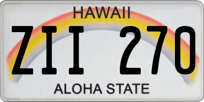 HI license plate ZII270