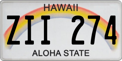HI license plate ZII274