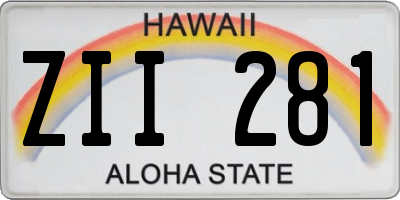 HI license plate ZII281