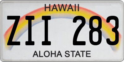 HI license plate ZII283