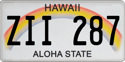 HI license plate ZII287