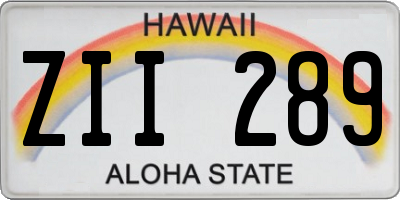 HI license plate ZII289
