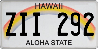 HI license plate ZII292