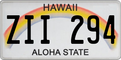 HI license plate ZII294