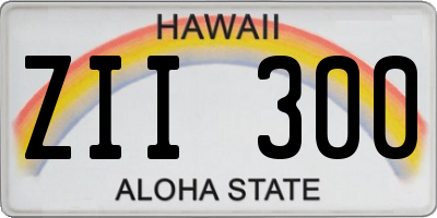 HI license plate ZII300