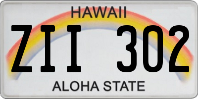 HI license plate ZII302