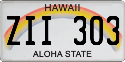 HI license plate ZII303
