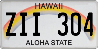 HI license plate ZII304