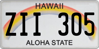 HI license plate ZII305