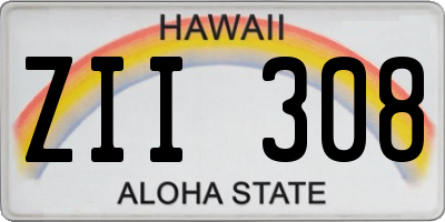 HI license plate ZII308
