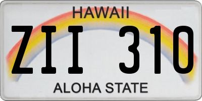 HI license plate ZII310