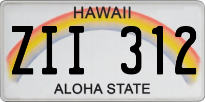 HI license plate ZII312
