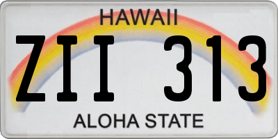 HI license plate ZII313