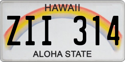 HI license plate ZII314