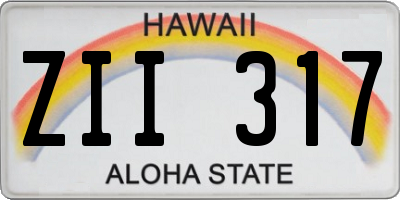 HI license plate ZII317