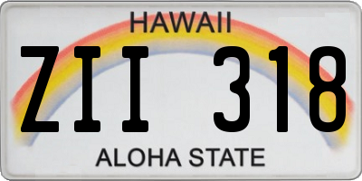 HI license plate ZII318
