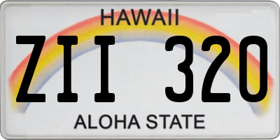 HI license plate ZII320