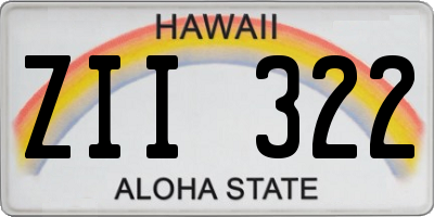 HI license plate ZII322