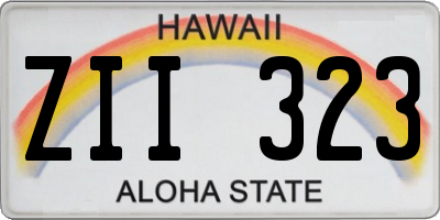 HI license plate ZII323