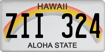HI license plate ZII324