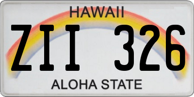 HI license plate ZII326