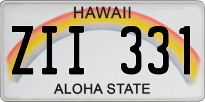 HI license plate ZII331