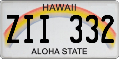 HI license plate ZII332