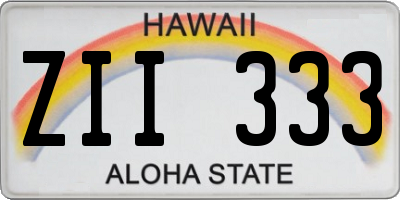 HI license plate ZII333