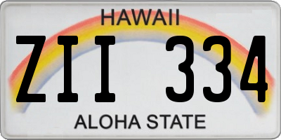 HI license plate ZII334