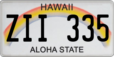 HI license plate ZII335