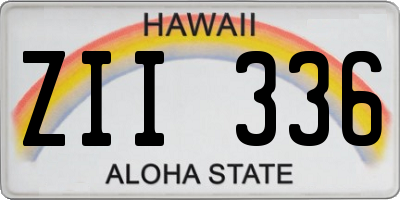 HI license plate ZII336