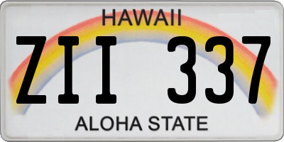 HI license plate ZII337