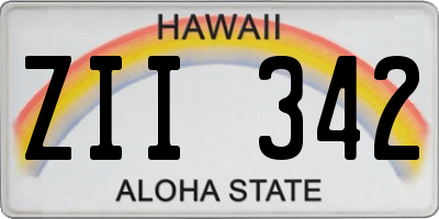 HI license plate ZII342