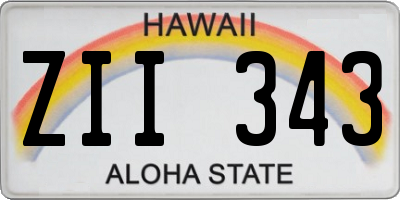 HI license plate ZII343