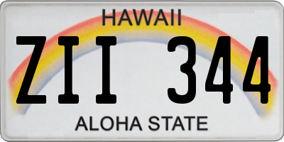 HI license plate ZII344