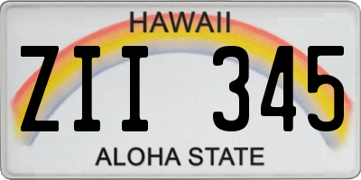 HI license plate ZII345