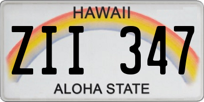 HI license plate ZII347
