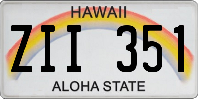 HI license plate ZII351
