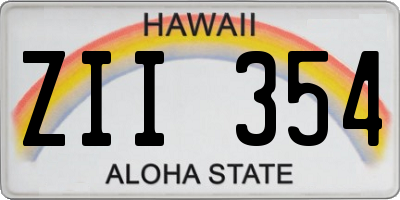 HI license plate ZII354