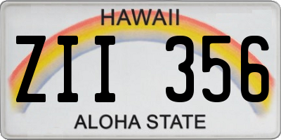 HI license plate ZII356